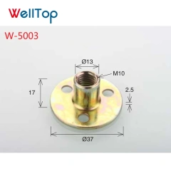 A0207005 China Factory Yellow Zinc Alloy Three-hole Iron Plate Nuts For Furniture Hardware VT-11.080,A0207005 China Factory Yellow Zinc Alloy Three-hole Iron Plate Nuts For Furniture Hardware VT-11.080,veitop hardware