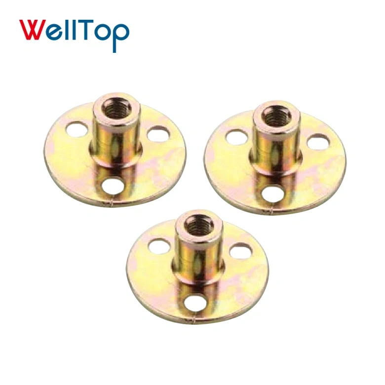 A0207005 China Factory Yellow Zinc Alloy Three-hole Iron Plate Nuts For Furniture Hardware VT-11.080,A0207005 China Factory Yellow Zinc Alloy Three-hole Iron Plate Nuts For Furniture Hardware VT-11.080,veitop hardware