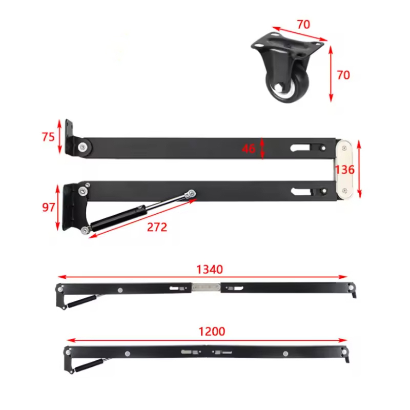 A0102006 WELLTOP Furniture Hardware Underflip Invisible Pull Out Table Mechanism Metal Folding Table Mechanism for Desk Cabinet WT-B13,Elevate Your Space with the WT-B13 Invisible Pull Out Table Mechanism from WELLTOP,veitop hardware