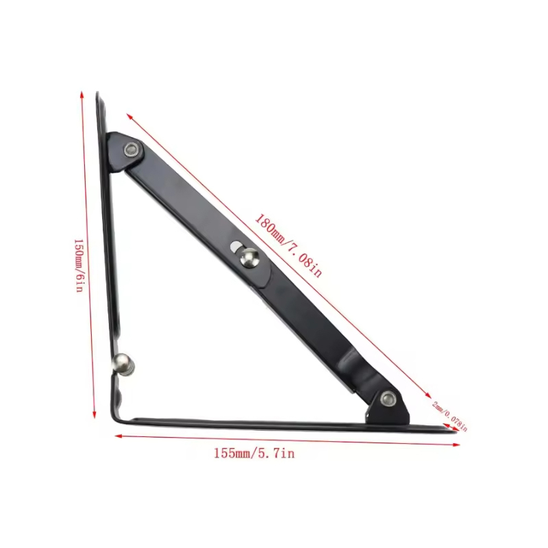 A0102008 WELLTOP New Furniture Fittings 6 Inch Heavy Duty Metal Shelf Bracket Triangle Corner Brace Black Folding Shelf Brackets 20.062,WELLTOP A0102008 Heavy Duty Folding Shelf Brackets - Space-Saving Furniture Hardware,veitop hardware