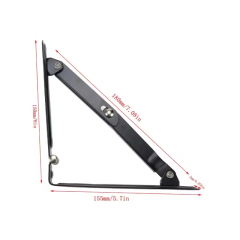 A0102008 WELLTOP New Furniture Fittings 6 Inch Heavy Duty Metal Shelf Bracket Triangle Corner Brace Black Folding Shelf Brackets 20.062,WELLTOP A0102008 Heavy Duty Folding Shelf Brackets - Space-Saving Furniture Hardware,veitop hardware