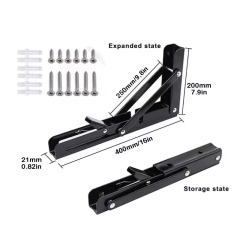 A0102007 Furniture Hardware Heavy Duty Hidden Wall Mounted Folding Shelf Brackets Metal Triangle Shelf Brackets for Space Saving 20.059,A0102007 Heavy Duty Hidden Wall Mounted Folding Shelf Brackets,veitop hardware