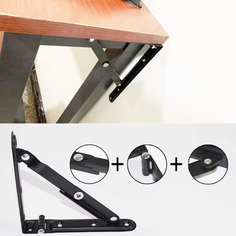 A0102009 WELLTOP New 10 Inch Black Folding Shelf Brackets Metal 90 Degree Support Corner Holder Floating Triangle Shelf Bracket 20.064,A0102009 WELLTOP Heavy Duty Folding Shelf Brackets - Space-Saving Solution for Home &amp; Office,veitop hardware