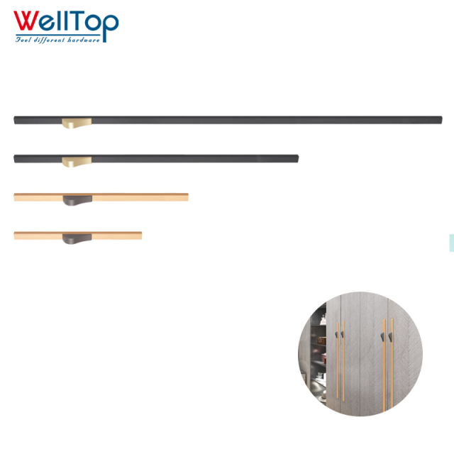 A0401019 Designer Black Gold Aluminum Alloy Handles for a Modern Home Aesthetic
