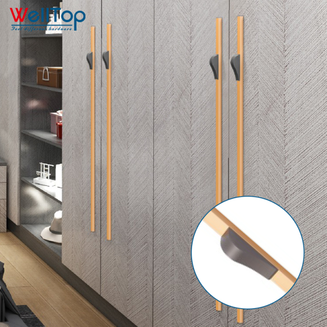 A0401019 Designer Black Gold Aluminum Alloy Handles for a Modern Home Aesthetic