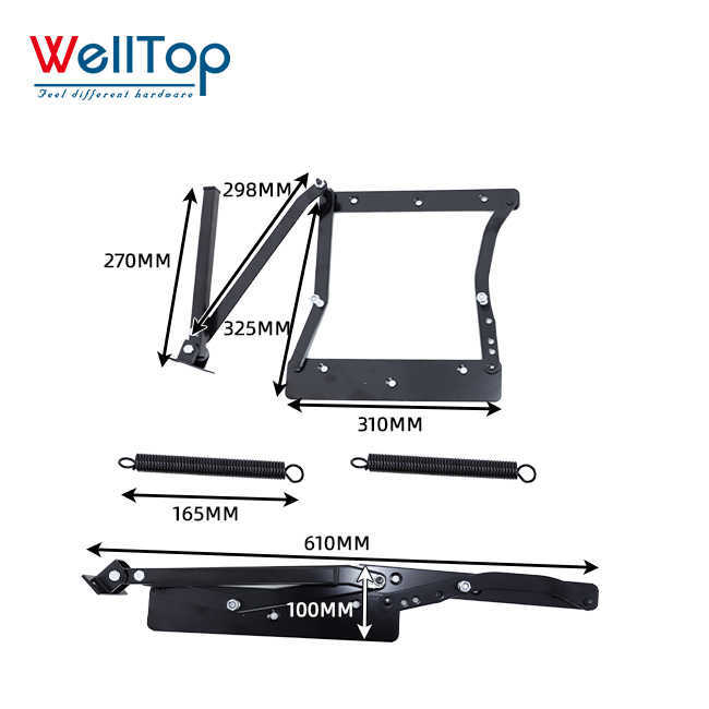 Heavy Duty Adjustable Lifting Recliner Mechanism - Folding Sofa Bed Hinge & Lift System for RV Furniture, DIY Sofas & Smart Storage Beds - WELLTOP 0101036,WELLTOP Customized Furniture Hardware Black Adjustable Bed Mechanism Adjustable Lifting Recliner Hinge Fold Metal Sofa Bracket,veitop hardware