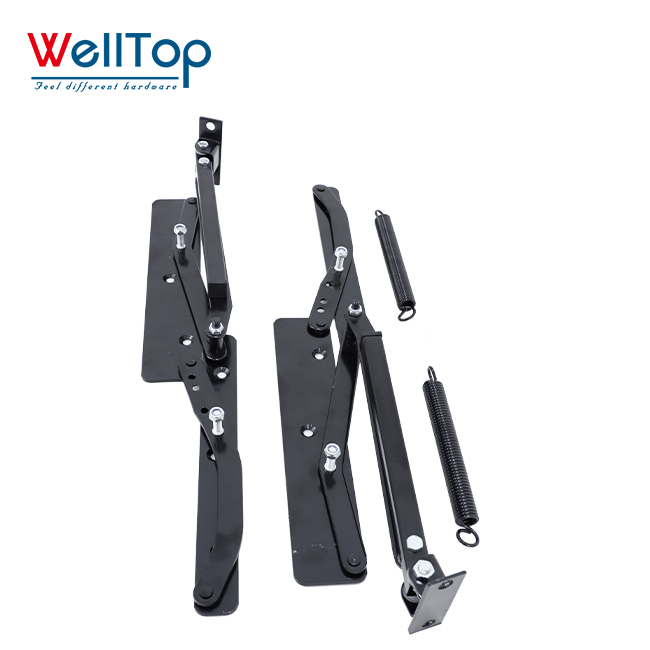 Heavy Duty Adjustable Lifting Recliner Mechanism - Folding Sofa Bed Hinge & Lift System for RV Furniture, DIY Sofas & Smart Storage Beds - WELLTOP 0101036,WELLTOP Customized Furniture Hardware Black Adjustable Bed Mechanism Adjustable Lifting Recliner Hinge Fold Metal Sofa Bracket,veitop hardware