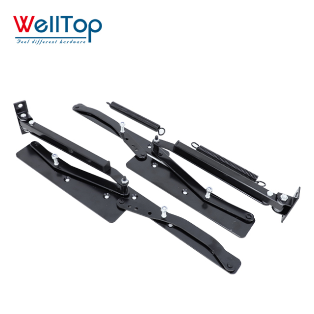 Heavy Duty Adjustable Lifting Recliner Mechanism - Folding Sofa Bed Hinge & Lift System for RV Furniture, DIY Sofas & Smart Storage Beds - WELLTOP 0101036,WELLTOP Customized Furniture Hardware Black Adjustable Bed Mechanism Adjustable Lifting Recliner Hinge Fold Metal Sofa Bracket,veitop hardware