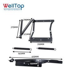 Heavy Duty Adjustable Lifting Recliner Mechanism - Folding Sofa Bed Hinge & Lift System for RV Furniture, DIY Sofas & Smart Storage Beds - WELLTOP 0101036,WELLTOP Customized Furniture Hardware Black Adjustable Bed Mechanism Adjustable Lifting Recliner Hinge Fold Metal Sofa Bracket,veitop hardware