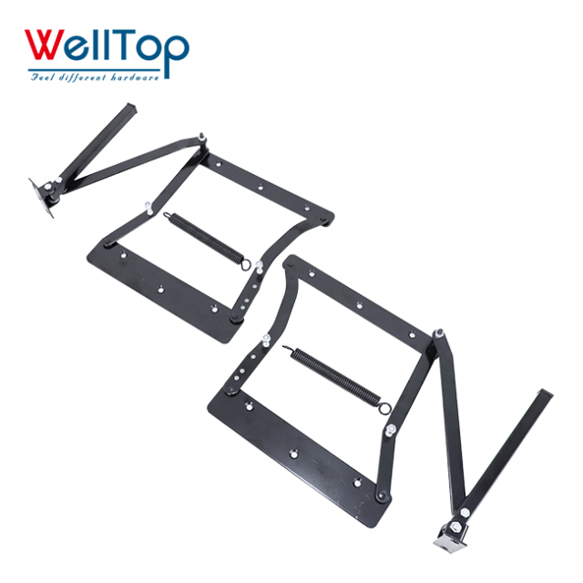 Heavy Duty Adjustable Lifting Recliner Mechanism - Folding Sofa Bed Hinge & Lift System for RV Furniture, DIY Sofas & Smart Storage Beds - WELLTOP 0101036,WELLTOP Customized Furniture Hardware Black Adjustable Bed Mechanism Adjustable Lifting Recliner Hinge Fold Metal Sofa Bracket,veitop hardware