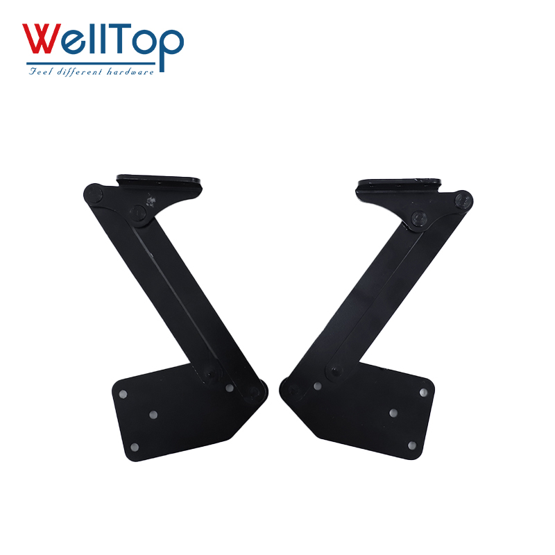 Heavy Duty Black Folding Metal Brackets - Adjustable Table Lift Mechanism & Wall Mounted Shelf Supports for RV, DIY Foldable Furniture & Tiny Homes,Wholesale Furniture Accessories Hardware Black Table Lift Mechanism Folding Metal Brackets Shelf Adjustable Furniture Hinges,veitop hardware