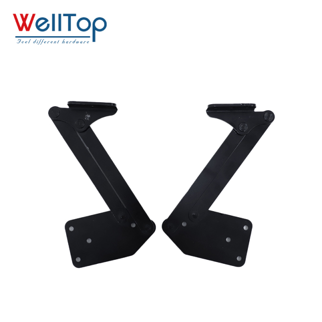 Heavy Duty Black Folding Metal Brackets - Adjustable Table Lift Mechanism & Wall Mounted Shelf Supports for RV, DIY Foldable Furniture & Tiny Homes,Wholesale Furniture Accessories Hardware Black Table Lift Mechanism Folding Metal Brackets Shelf Adjustable Furniture Hinges,veitop hardware