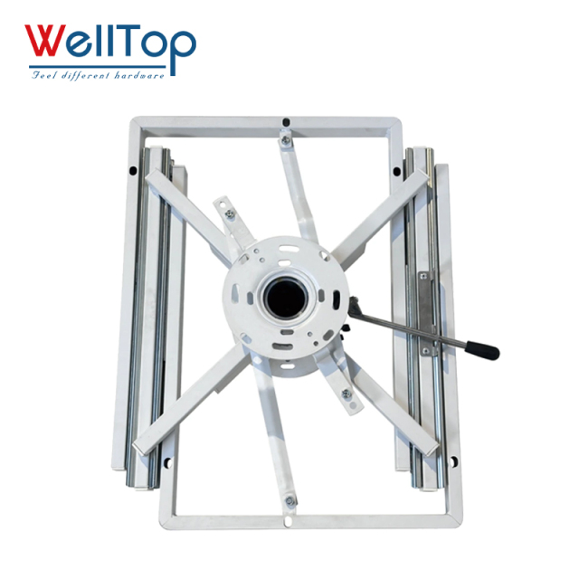 Heavy-Duty Swivel Dining Table Mechanism - 360° Rotating Extendable Table Frame Base for Smart Furniture & Space-Saving Dining Solutions - WELLTOP 0110033,Wholesale Furniture Accessories Hardware Swivel Dining Table Base Frame 360° Rotating Sliding Mechanisms for Extension Table,veitop hardware