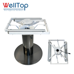 Heavy-Duty Swivel Dining Table Mechanism - 360° Rotating Extendable Table Frame Base for Smart Furniture & Space-Saving Dining Solutions - WELLTOP 0110033,Wholesale Furniture Accessories Hardware Swivel Dining Table Base Frame 360° Rotating Sliding Mechanisms for Extension Table,veitop hardware