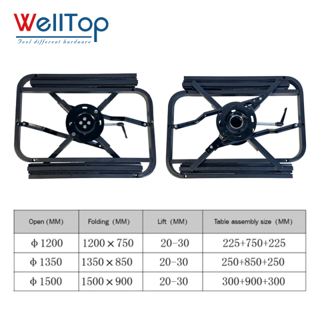 WELLTOP Factory Low Price Furniture Hardware Sliding 360° Rotating Extendable Dining Table Mechanism Lift up Swivel Base Frame,WELLTOP Factory Low Price Furniture Hardware Sliding 360° Rotating Extendable Dining Table Mechanism Lift up Swivel Base Frame,veitop hardware
