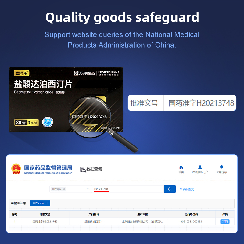 Viagra（伟哥） - Dapoxetine hydrochloride tablets （万邦医药杰时乐）（30mg*3/tabella / box）Treatment of premature ejaculation, impotence, and erectile dysfunction (confidential shipment)