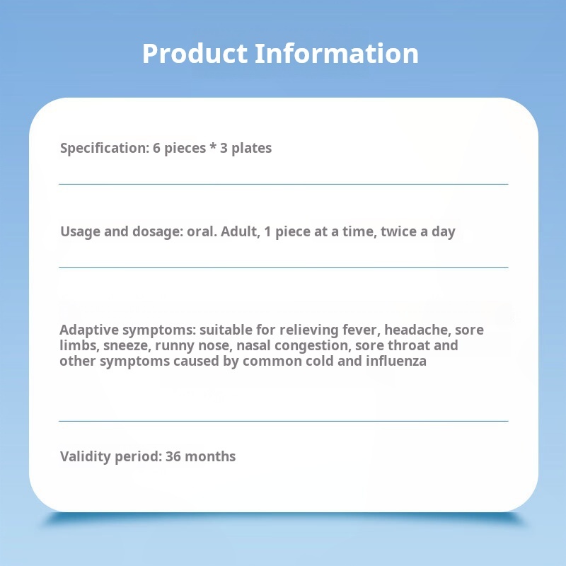 Drugs-[Gankang] Compound Paracetamol and Amantadine Tablets 12 Tablets/Box Adult Cold Fever, Headache, Nasal Congestion, Runny Nose, Sneezing, Pharyngeal Pain, Acetaminophen