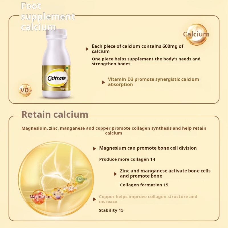 Drugs-[Gaierqi] Calcium Carbonate Vitamin D3 Element Tablets (4)100 Tablets/Box Calcium Supplements for Adults, Especially Middle-aged, Elderly and Postmenopausal Women