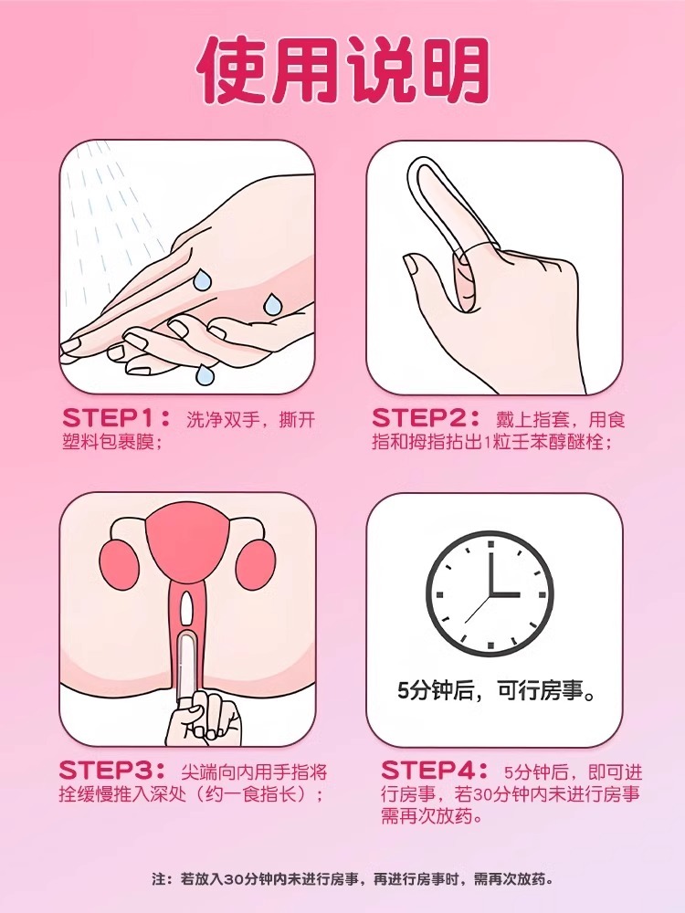 利婷壬苯醇醚栓凝胶外用避孕药女性专用闭孕女用放阴道事前情趣用