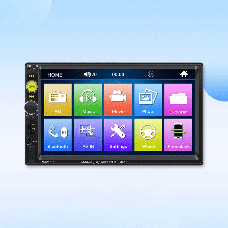 7 inch car MP4/MP5 player bluetooth hands-free FM plug-in amplifier radio reverse priority 7023b car monitor