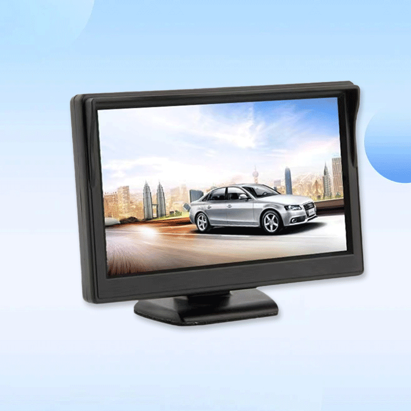 HD 5-inch car monitor with two inputs reverse priority reversing camera display rear view system