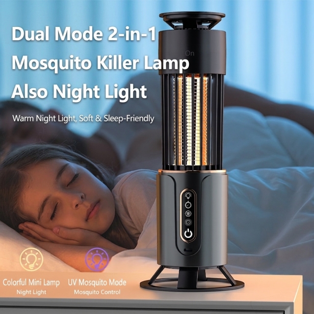 Portable Photocatalytic Mosquito Killer Lamp USB Charging High Voltage Electric Shock Mosquito Lights Solid Pesticide Product-p