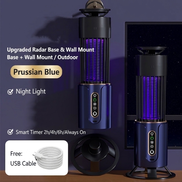Portable Photocatalytic Mosquito Killer Lamp USB Charging High Voltage Electric Shock Mosquito Lights Solid Pesticide Product-p