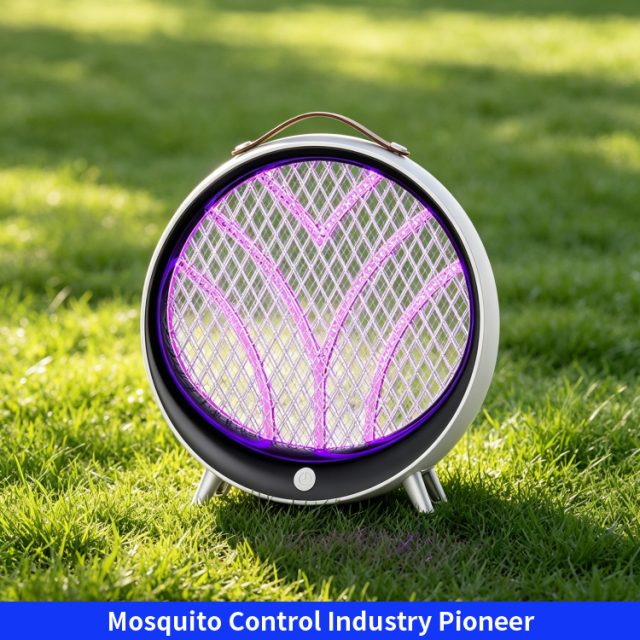 D2-Rechargeable mosquito killer lamp with ultraviolet light and insect trap, also features a warm night light; wall-mounted and tabletop compatible.