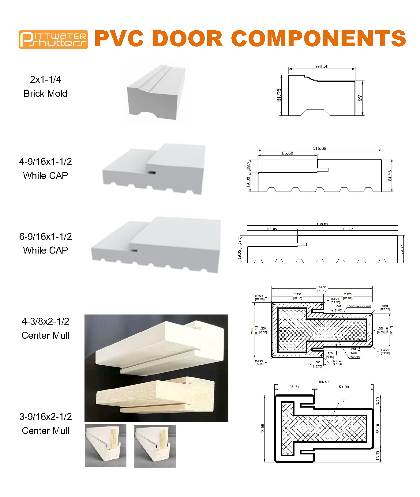 Pvc Door Shutter Section PVC SHUTTER&DOOR COMPONENTS