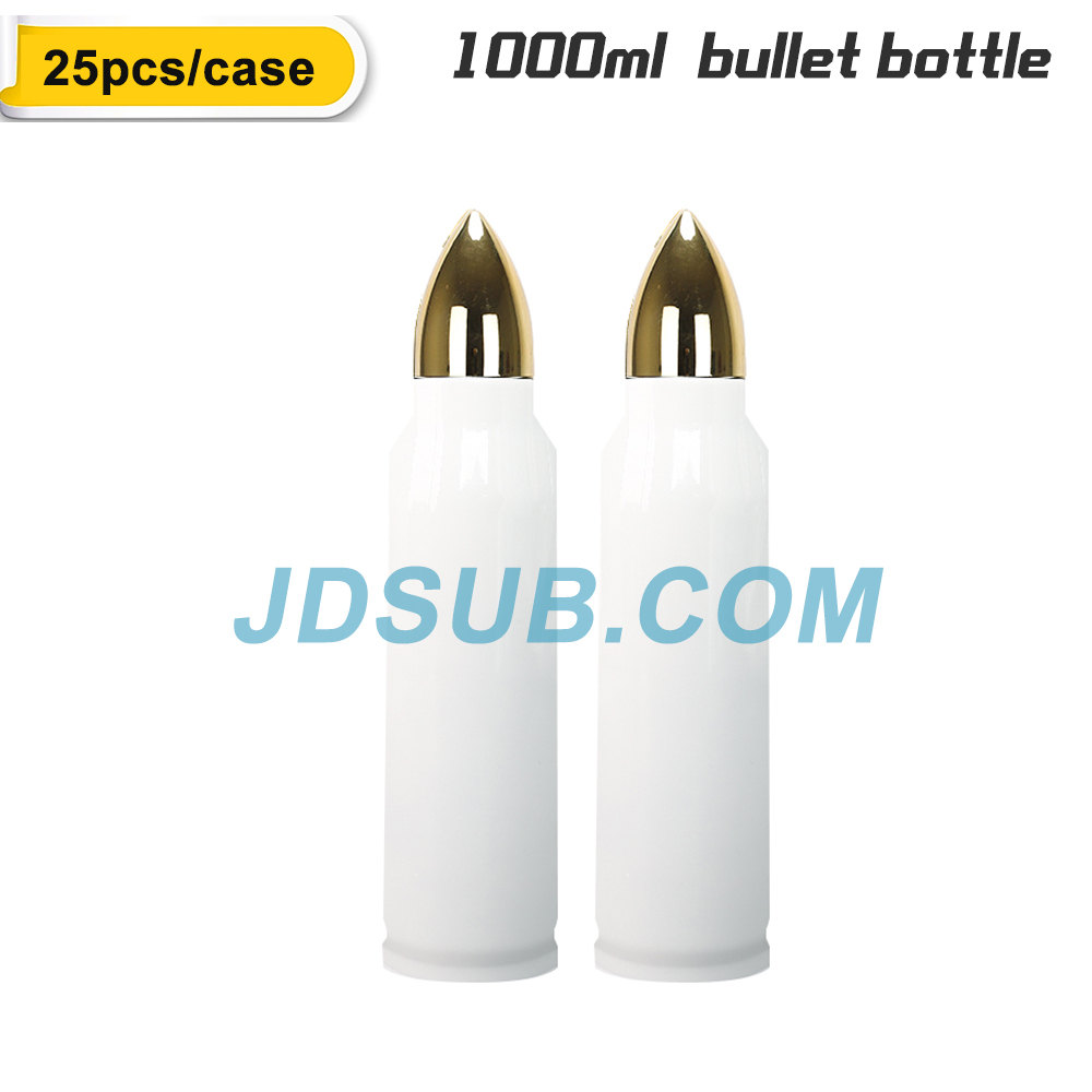25 Pack 500ML 1000ML Sublimation White Bullet Tumbler Vacuum Bottle