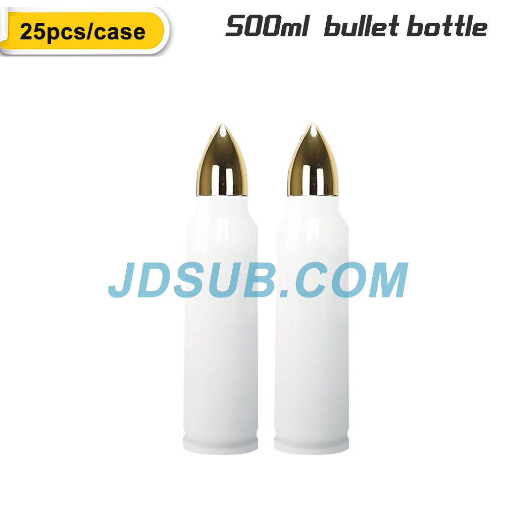 25 Pack 500ML 1000ML Sublimation White Bullet Tumbler Vacuum Bottle