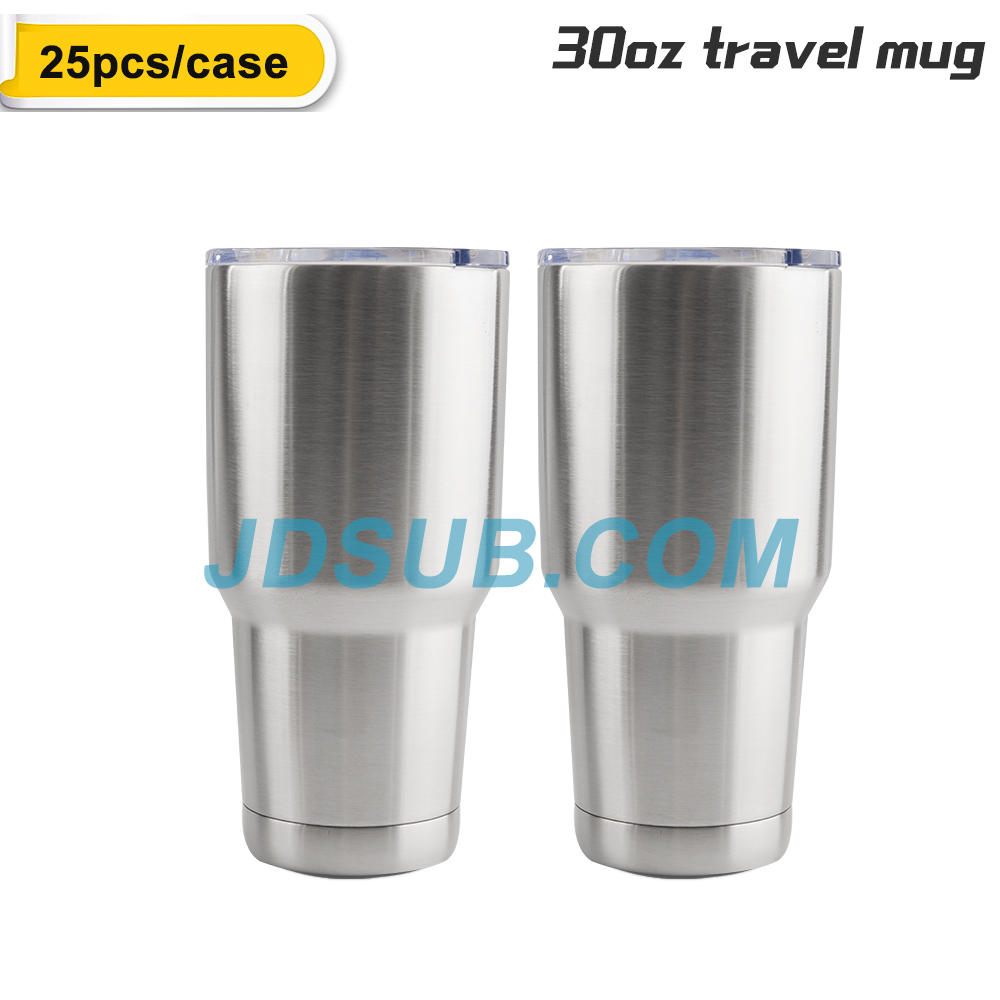 25 Pack 20oz/30oz Stainless Steel Tumblers Double Wall Insulation Coffee Mugs Curve Travel Tumbler With Lid