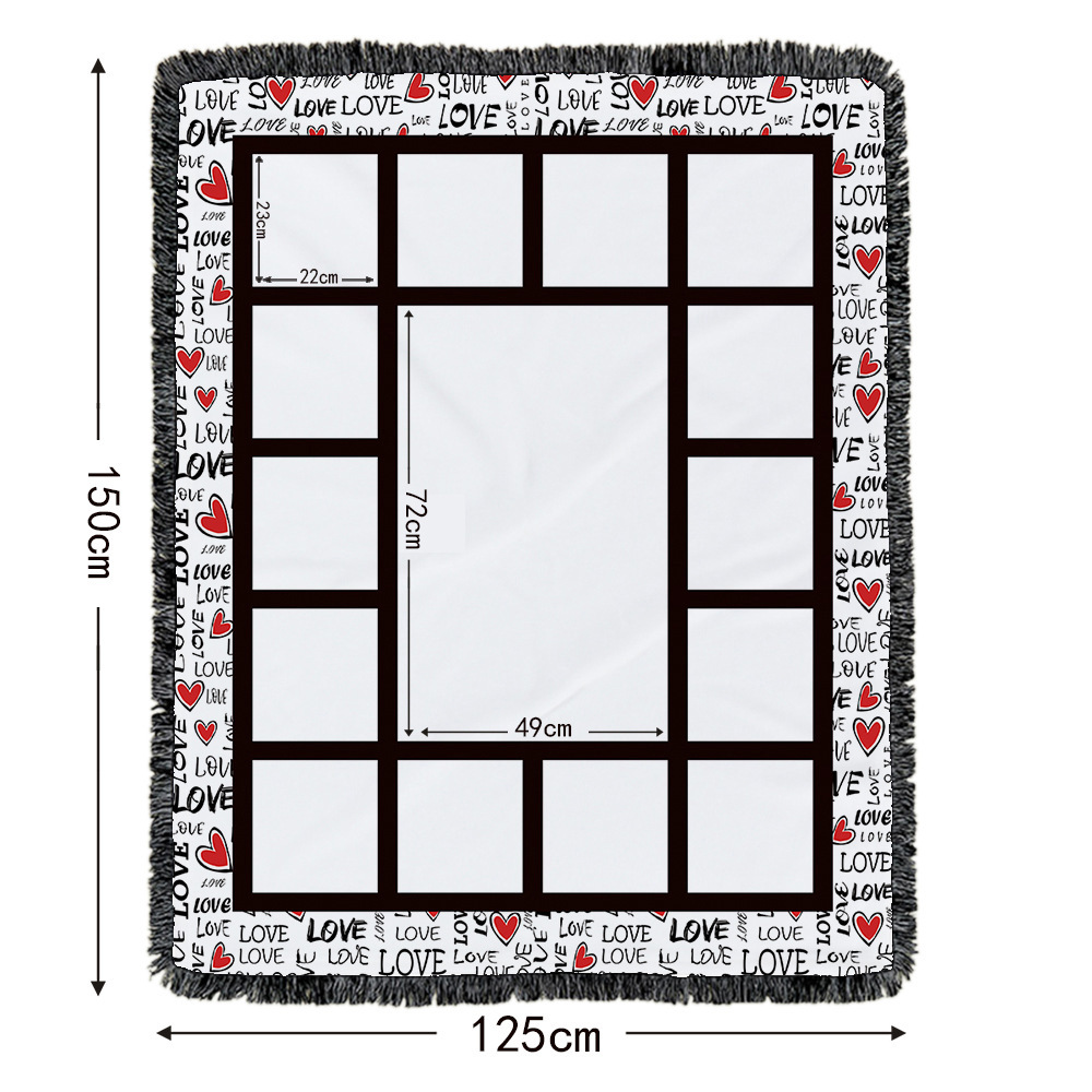 20pack Color Mixed Square 15 Panel Sublimation Blanket