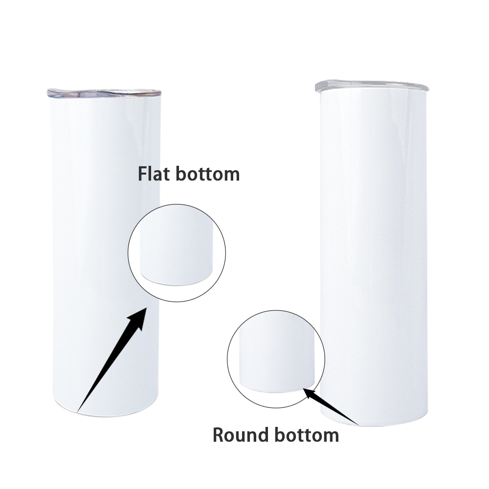 8 Pack New Style 20oz Flat Edge White Sublimation Tumbler with all stuffs