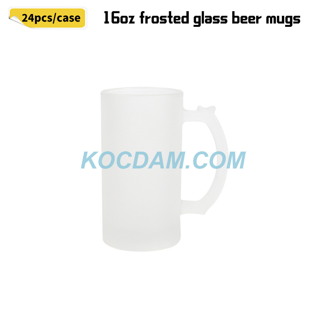 KOCDAM 24 PACK 16oz frosted sublimation glass beer mugs