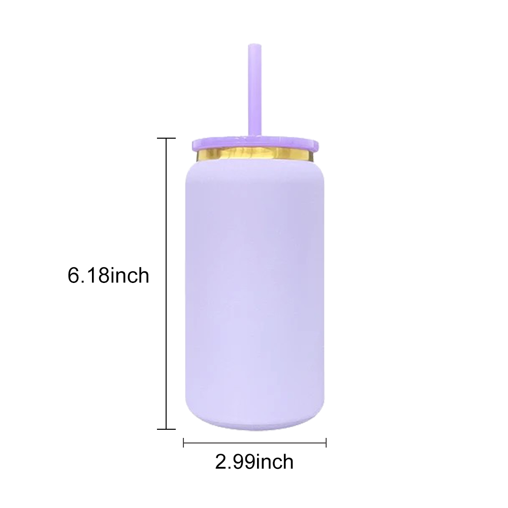 Kocdam 16oz Pudding Color Stainless Steel Can With Color Plastic Lid