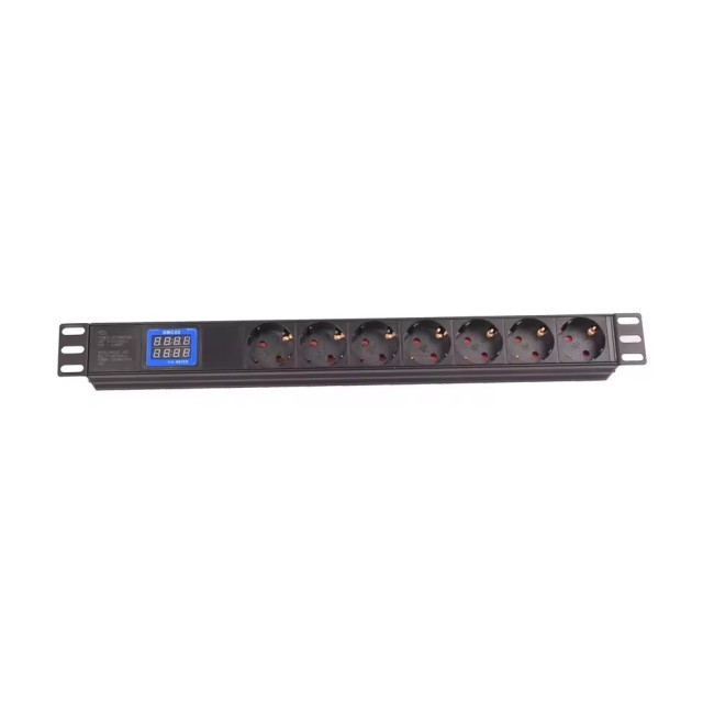 Germany 16A 7 Ways PDU with V/A Meter