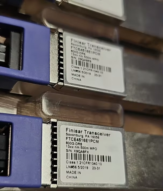 Finisar QSFP-DD-800G-DR8 500M SMF MPO16 Parallel Optical Modules