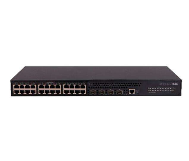 24-Port Gigabit PoE+ Switch with 4 SFP+ 10G Uplinks | SNMP & QoS | S5560S-28S-PWR-EI