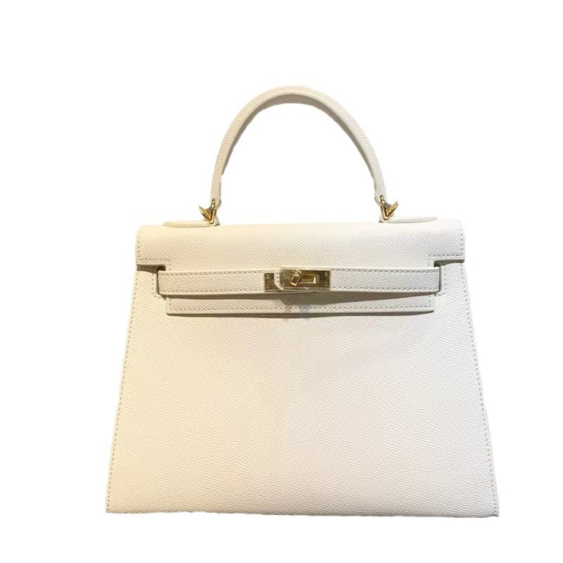 Women's first-layer cowhide Kelly bag platinum handbag women's bag new fashion shoulder bag classic versatile crossbody bag