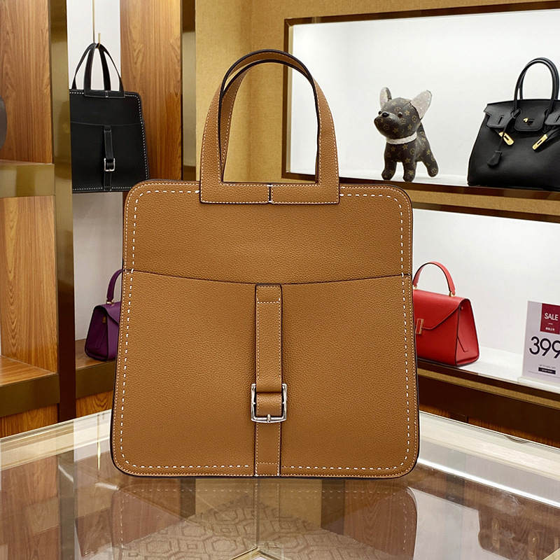 Women's genuine leather Hazan bag, large-capacity commuter white-collar handbag, new women's bag, high-end shoulder bag, crossbody bag