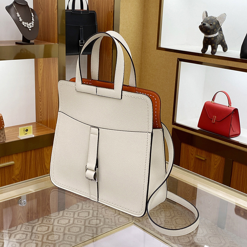 Women's genuine leather Hazan bag, large-capacity commuter white-collar handbag, new women's bag, high-end shoulder bag, crossbody bag