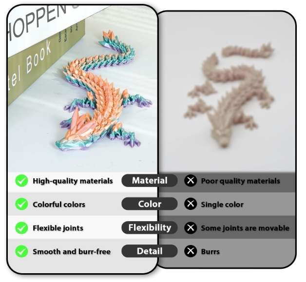 TBOLINE 3D Printed Dragon Egg, 3D Printer Full Articulated Crystal Animal Fidget Toy, Surprise Easter Mythical Pieces Dragon Toy for Kids Teen Boys Girls