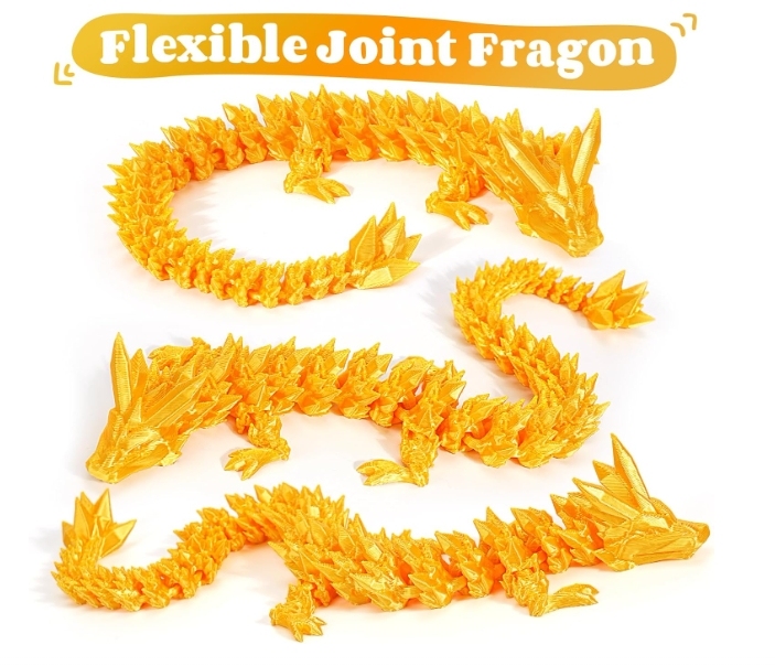 TBOLINE 3D Printed Dragon Egg, Full Articulated Crystal Animals Fidget Toy for Autism ADHD, 3D Print Dinosaur Eggs Toy Mythical Pieces Dragon in Egg Kid Teen Boy Girls (Gold)