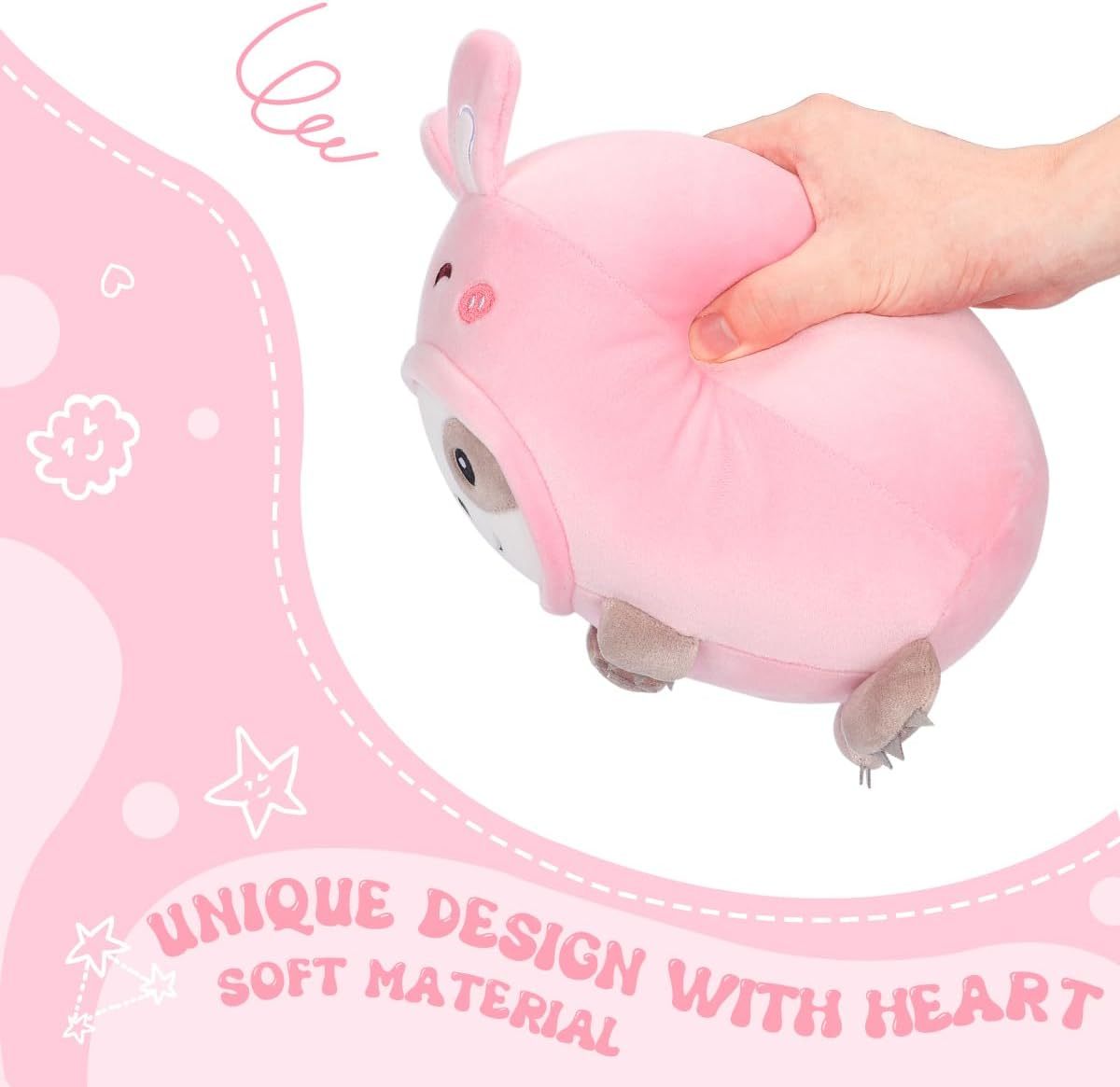 Cute Sloth Rabbit Plush Pillow 8" Bunny Sloth Stuffed Animal