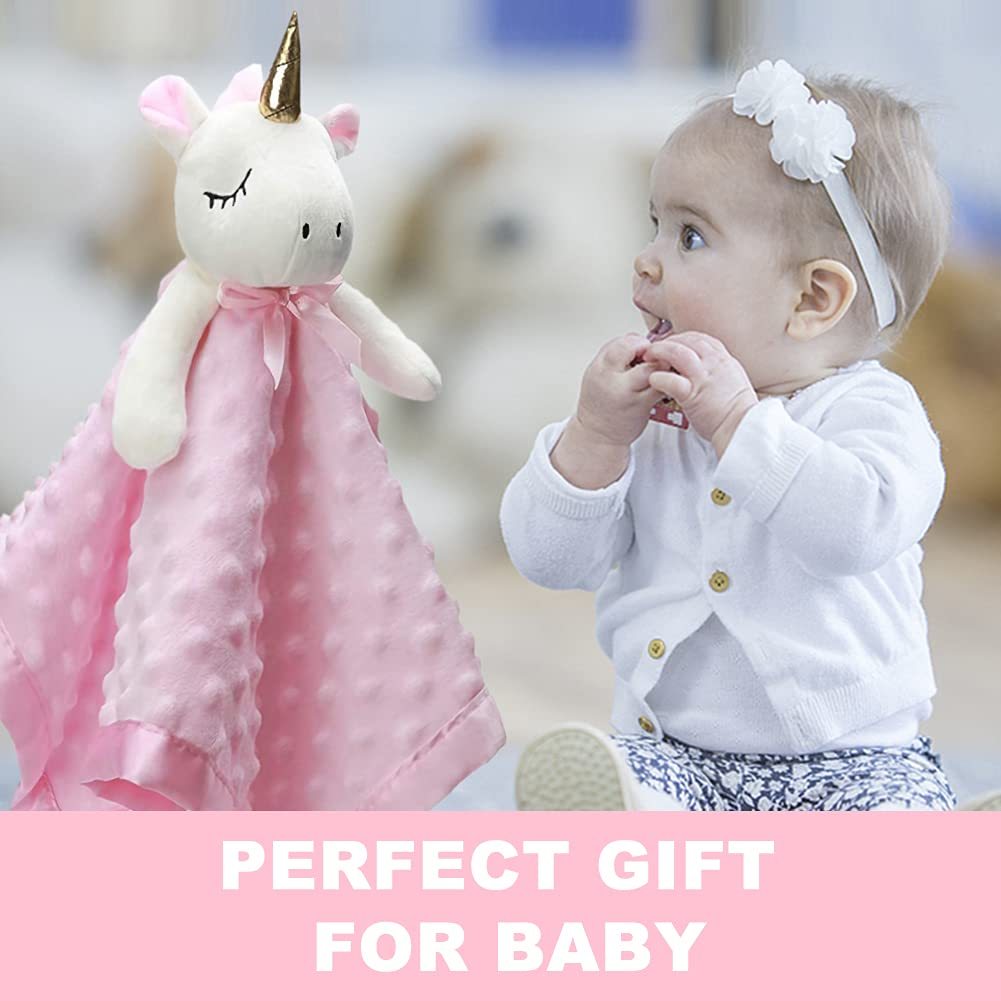 Babies Soft Plush Pink Security Blanket for Girls