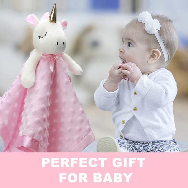 Babies Soft Plush Pink Security Blanket for Girls