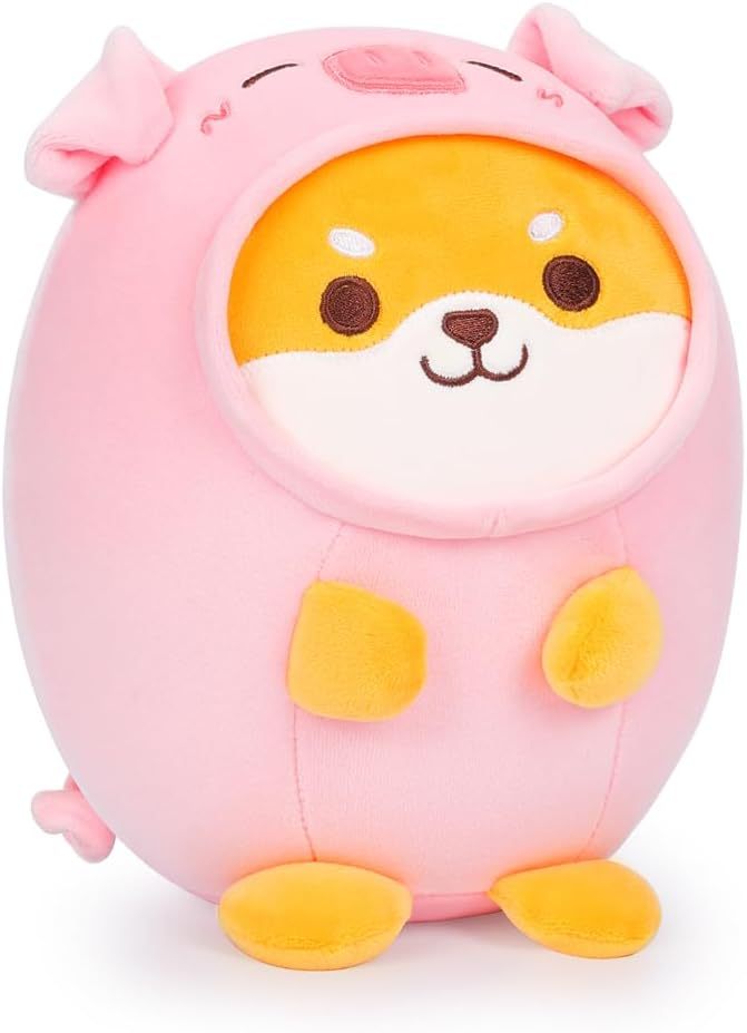Cute Shiba Inu Pig Plush Pillow 8" Piggy Corgi Akita Stuffed Animal