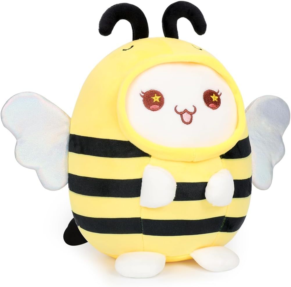 Cute Cat Bee Plush Pillow 8" Kitten Honeybee Stuffed Animal