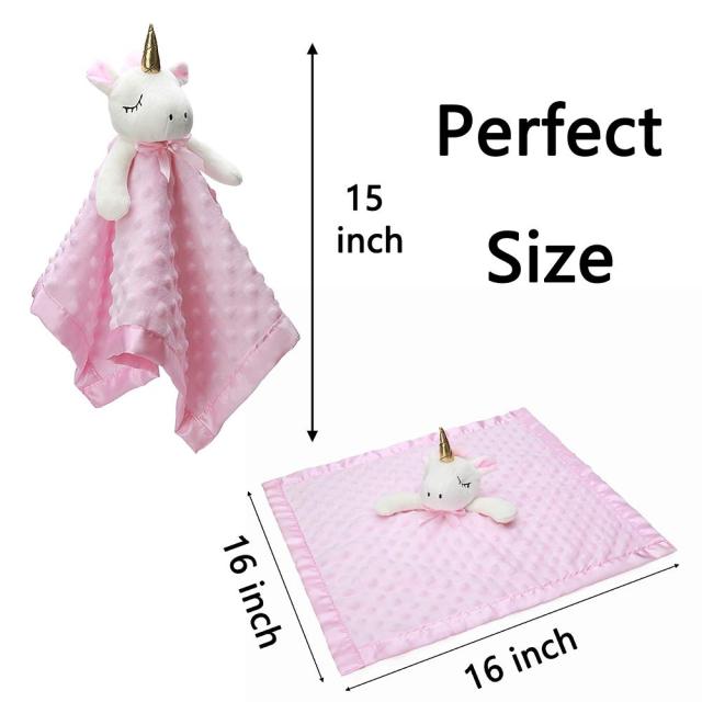 Babies Soft Plush Pink Security Blanket for Girls